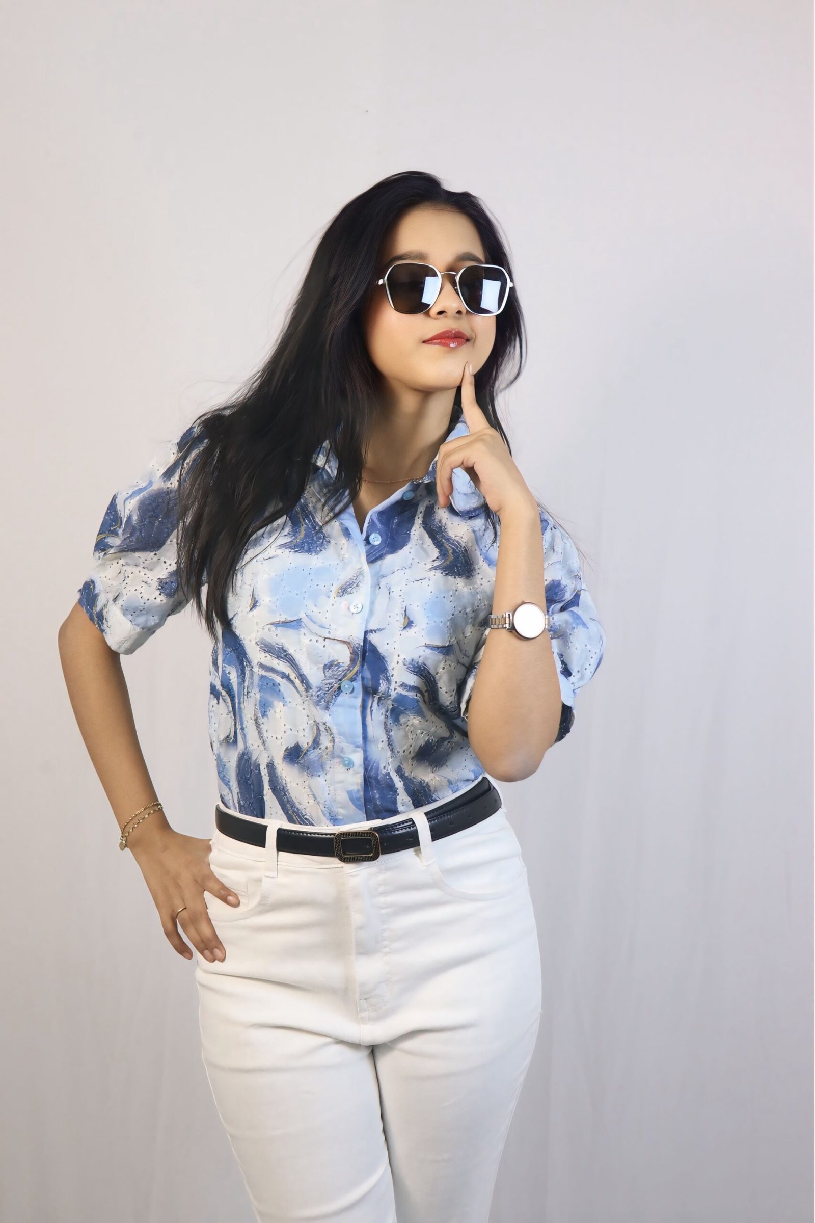 Azure Marble Button-Down - Image 3